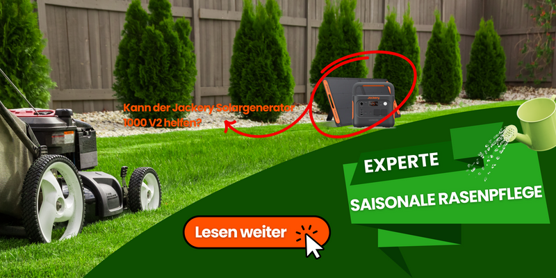 Tragbarer Solargenerator im Garten