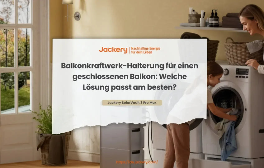 Balkonkraftwerk-Halterung für einen geschlossenen Balkon