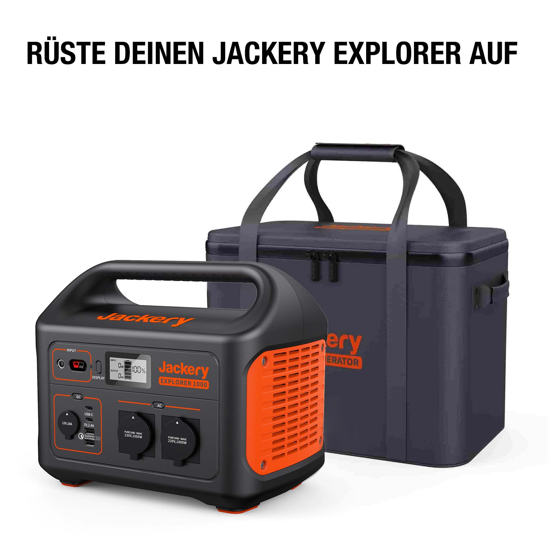 Jackery EVA Tragetasche für Explorer 1000 v2/2000 v2 Tragbare Powerstation (M)