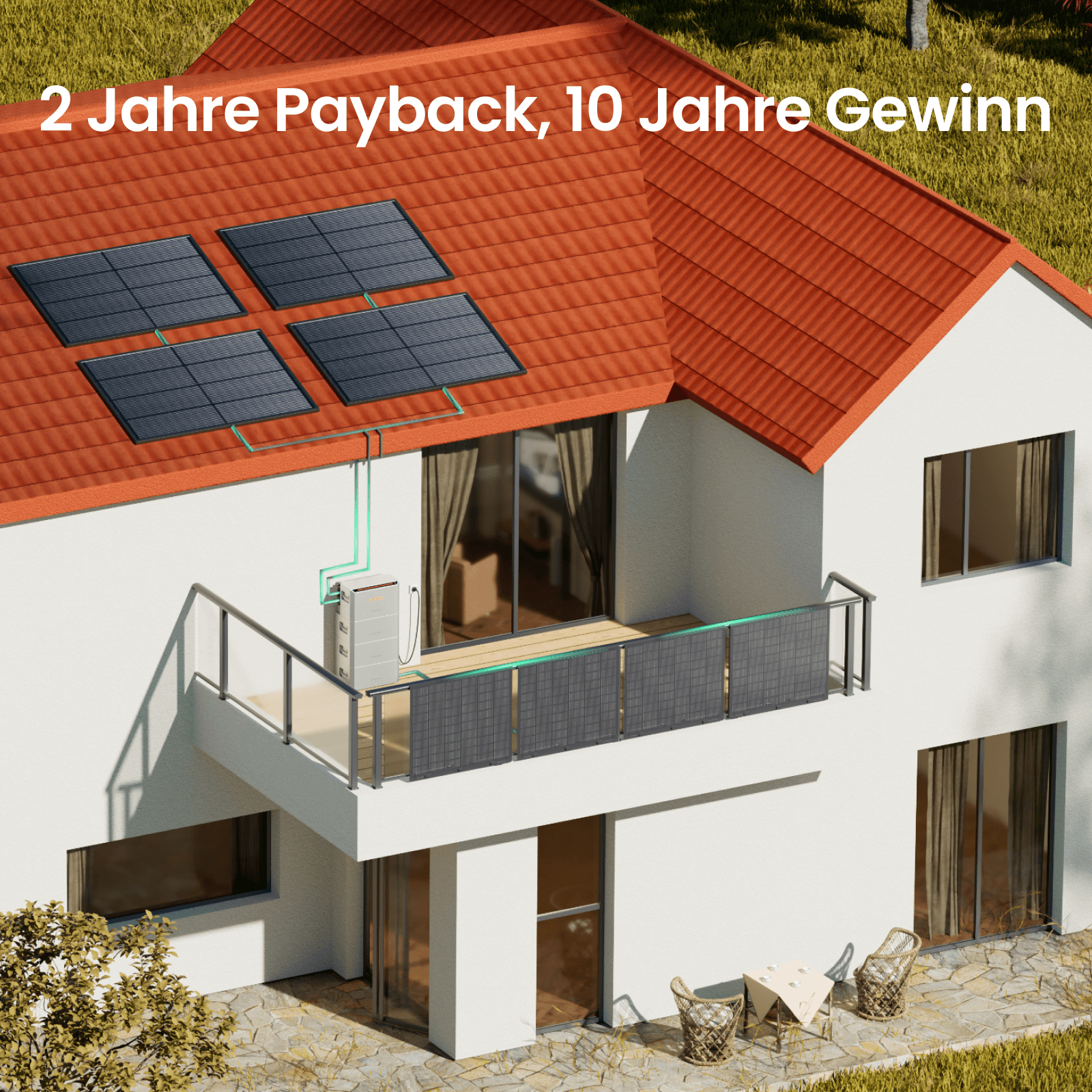 Jackery HomePower 2000 Ultra Balkonkraftwerk Set