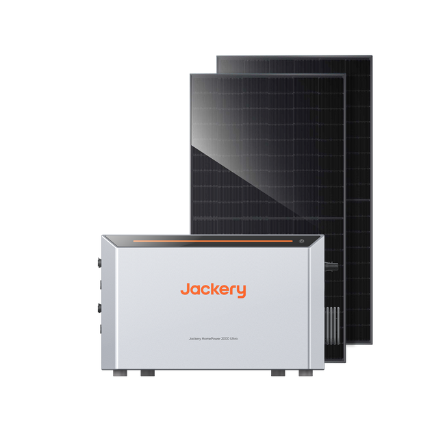 Jackery HomePower 2000 Ultra mit Speicher (450 Wp bifazialen Solarmodulen)
