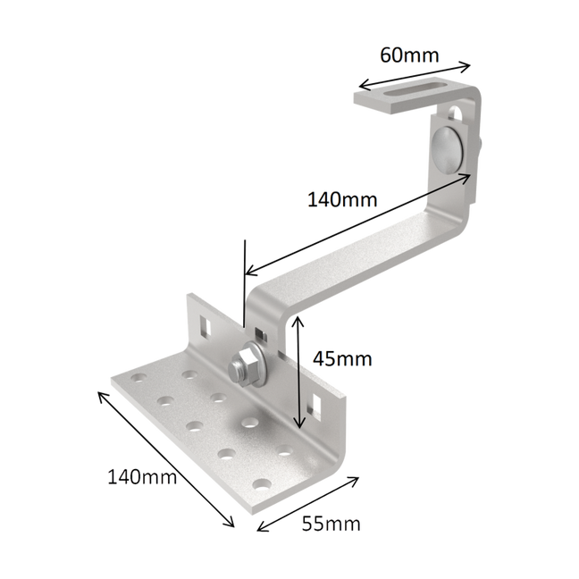 Solarmodul-Halterung für Schrägdach für 2 Module