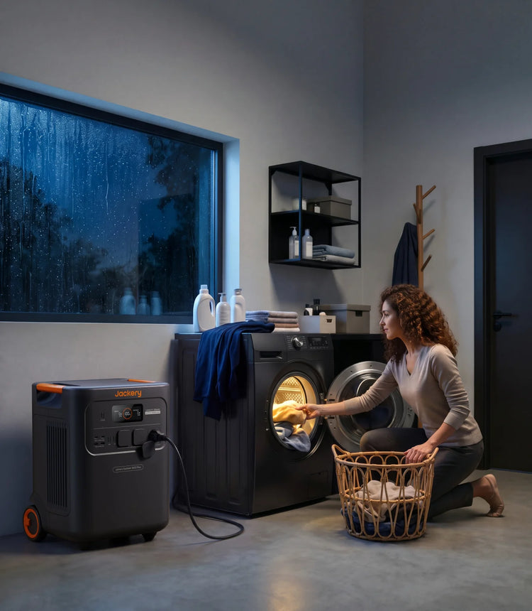 Jackery Explorer 3600 Plus als Notstromversorgung für zu Hause bei Unwetter